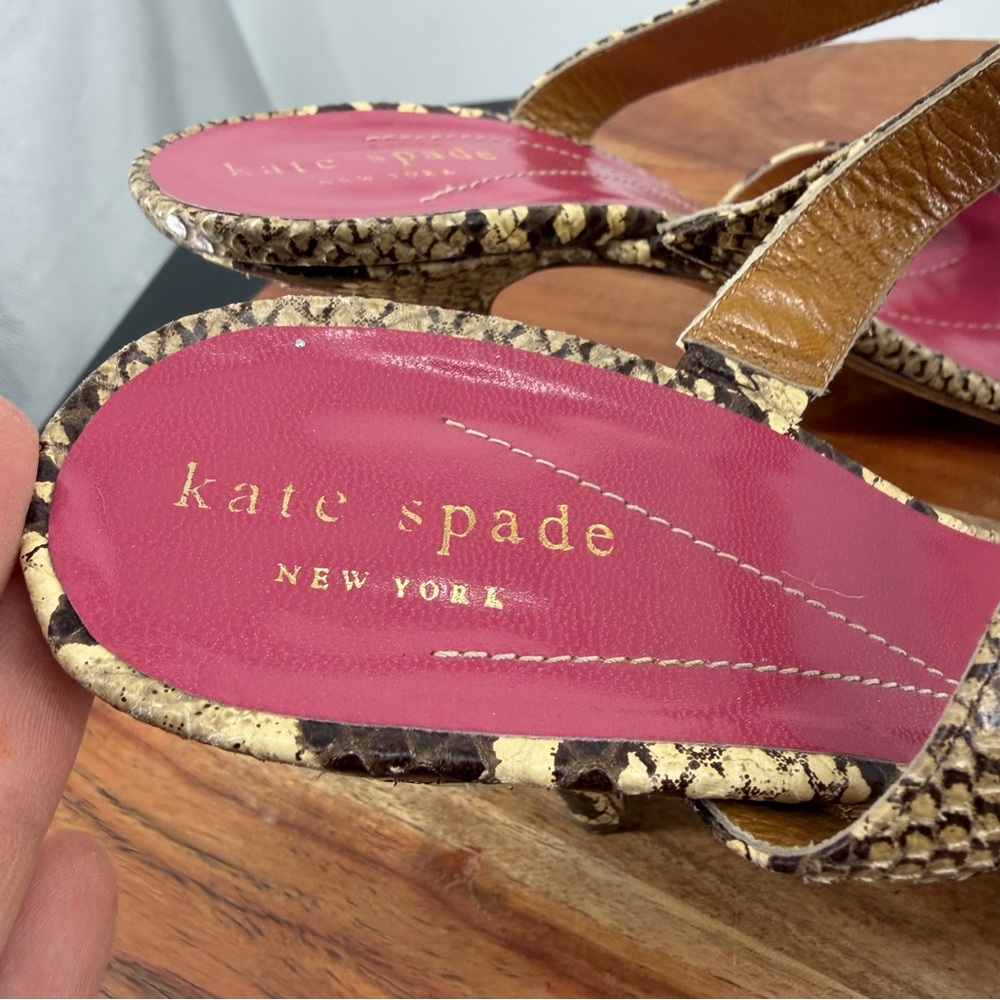 Kate Spade New York python print leather heels unique knotted design 8 vintage - Picture 7 of 10